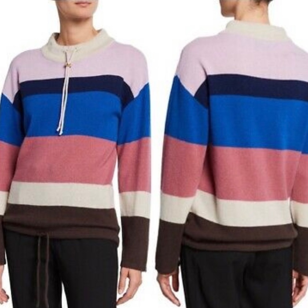 Theory Colorblock Mock Turtleneck Sweater